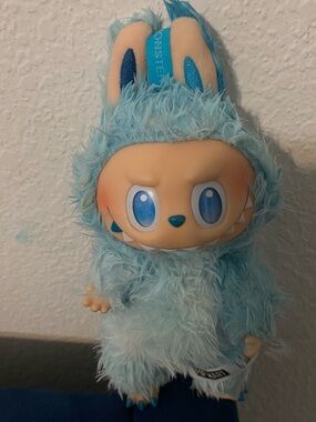 Blue Furry labubu Plush Vinyl Figure